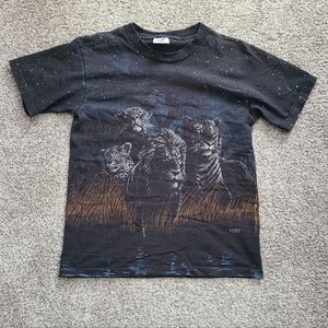 SanSegal 90 Night Safari Tiger Lion Cheetah Leopard Short Sleeve T Shirt Size M